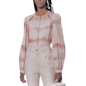 Dorothee Schumacher Cotton Pastel Waves Sunny Dunes Cutout Long Sleeve Blouse
